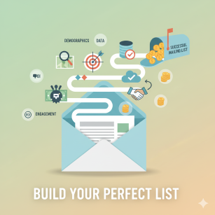 graphic representing How to create a mailing list for your next mail campaign