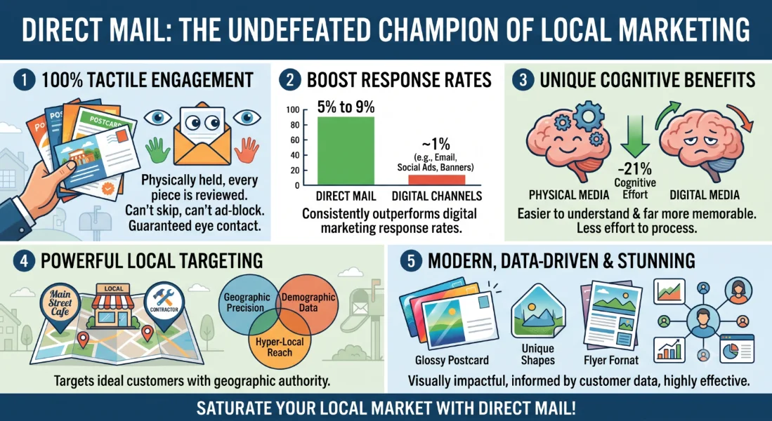 Local direct mail marketing infographic