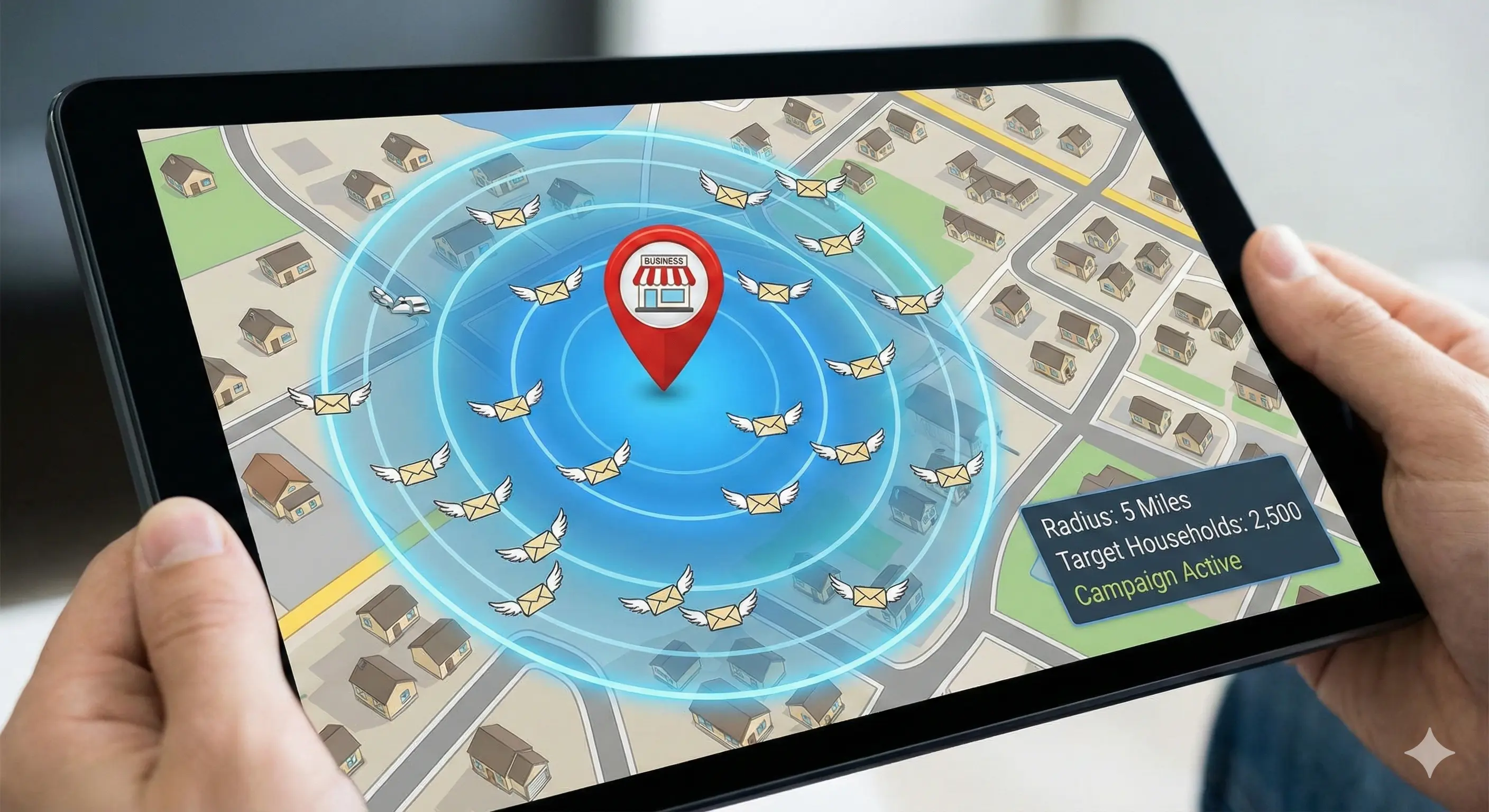 Radius mailing magnet postcards