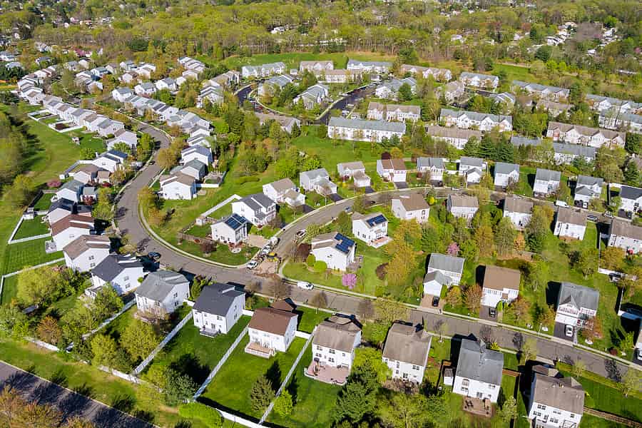 EDDM direct mail marketing Aerial View Of homes